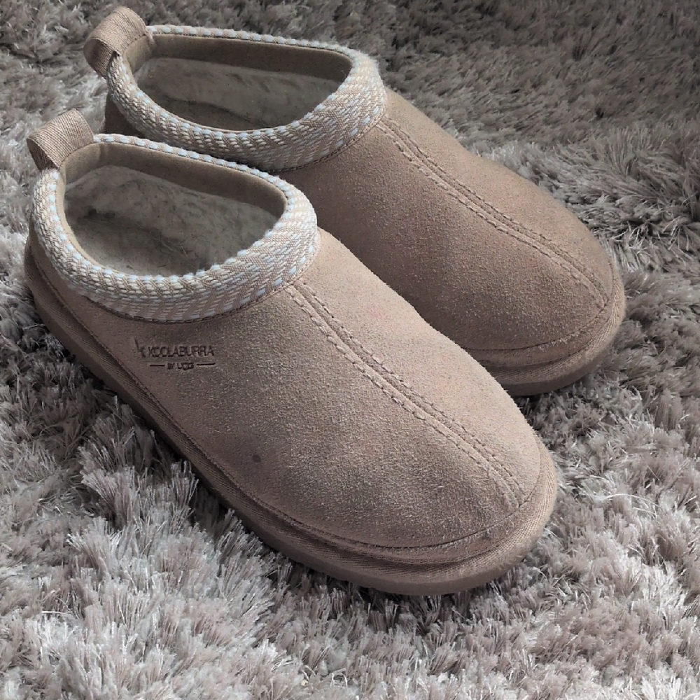 Koolaburra Beige Suede Slip-Ons